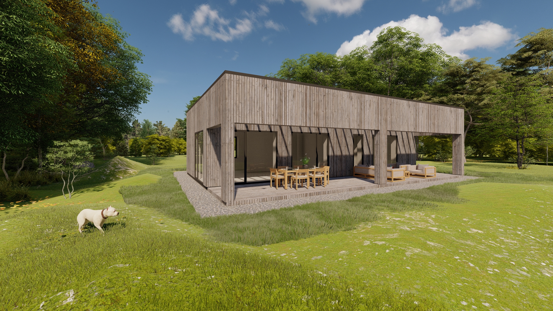 Vizualizacija. 80m² gyvenamo namo projektas