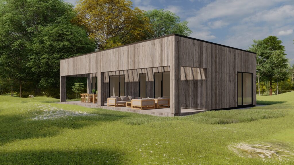 Vizualizacija. 80m² gyvenamo namo projektas