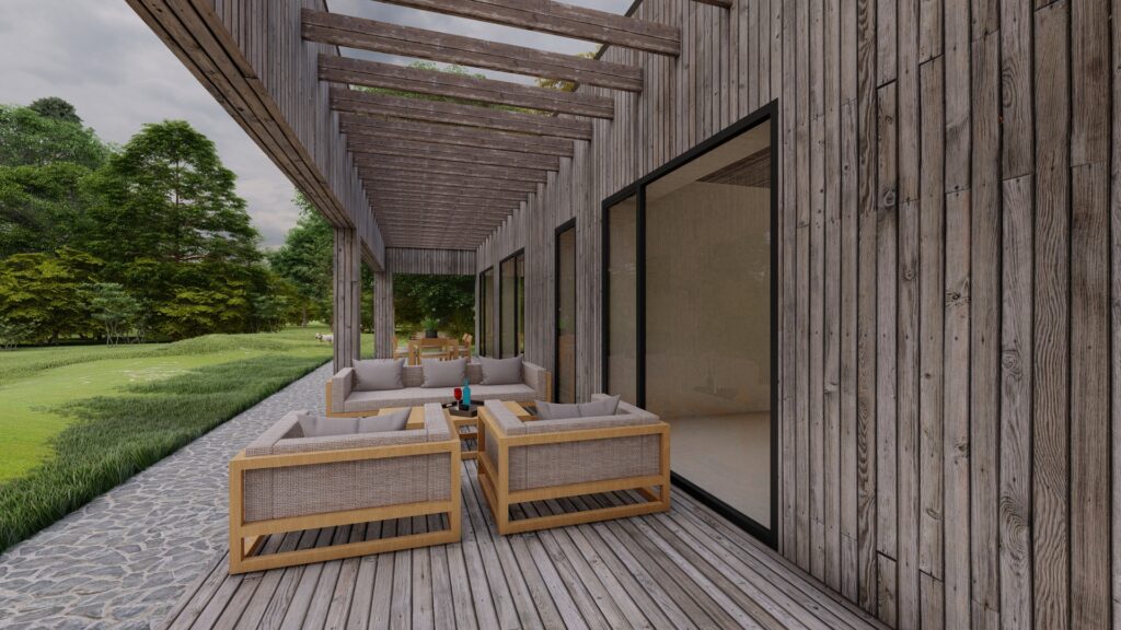Vizualizacija. 80m² gyvenamo namo projektas