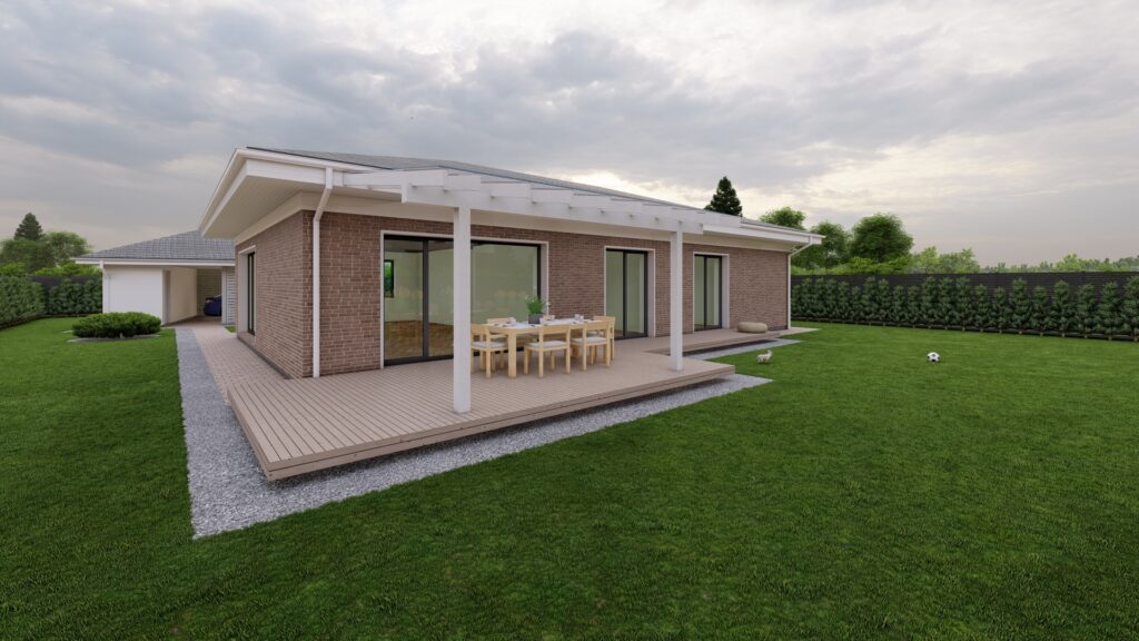 Vizualizacija. Vieno aukšto namo projektas Vilniaus rajone