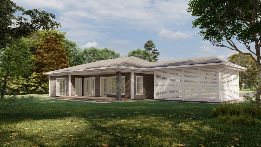 Vizualizacija. Vienbučio gyvenamo namo projektas Sudervėje