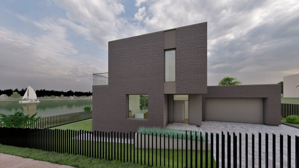 Vizualizacija. Dviejų aukštų gyvenamo namo projektas Drąseikiuose
