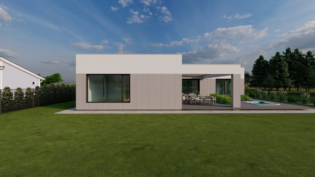Vizualizacija. Vieno aukšto namo projektas Skirgiškėse